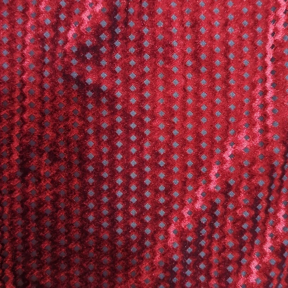 TAHARI Dark RED VELVET SHEATH DRESS Lined Stretchy Long Sleeve Large - Picture 4 of 8